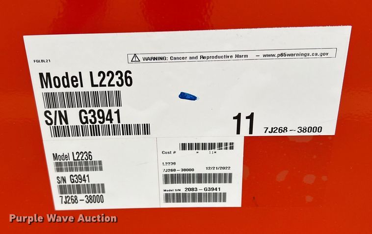 image for item MQ9887 Kubota L2236  72"W bucket