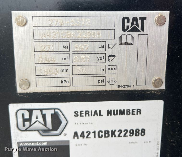 image for item MQ9888 Caterpillar 279-5373  74"W skid steer bucket