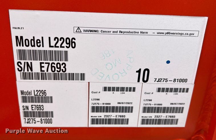 image for item MQ9889 Kubota L2296  72"W bucket