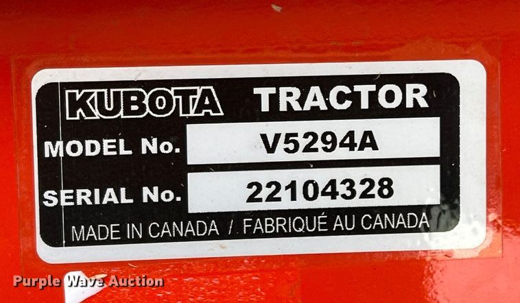 image for item MQ9893 Kubota V5294A  78"W skid steer snow plow