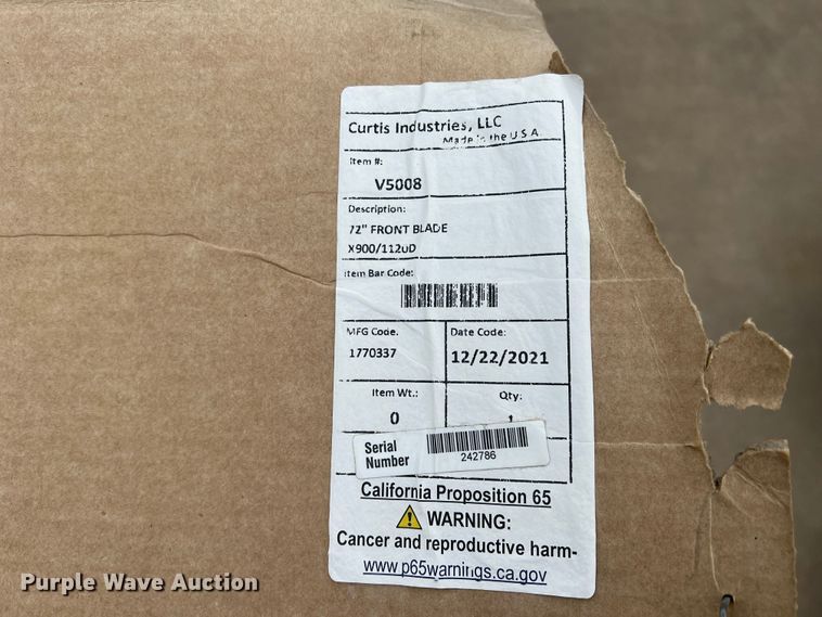 image for item MQ9895 Curtis V5008  72"W snow plow