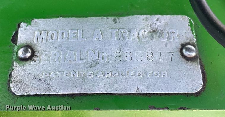 image for item MY9148 1952 John Deere A  tractor