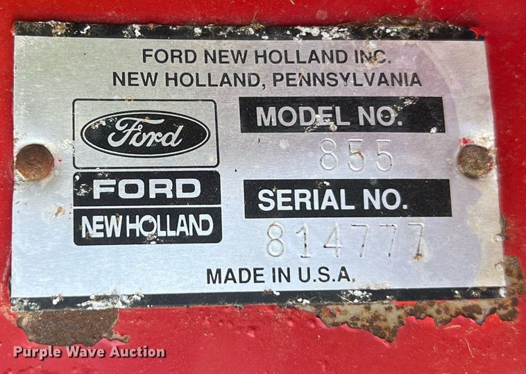 image for item MY9625 1989 New Holland 855  round baler