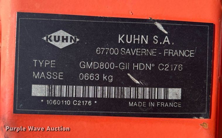 image for item MY9631 Kuhn GMD800  disc mower
