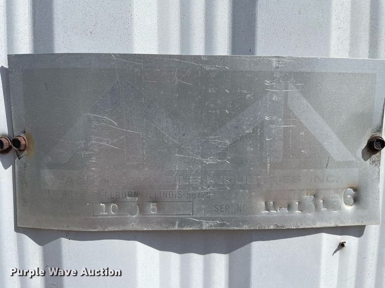 image for item DK7413 1985 Action Mobile Industries 1035  jobsite trailer