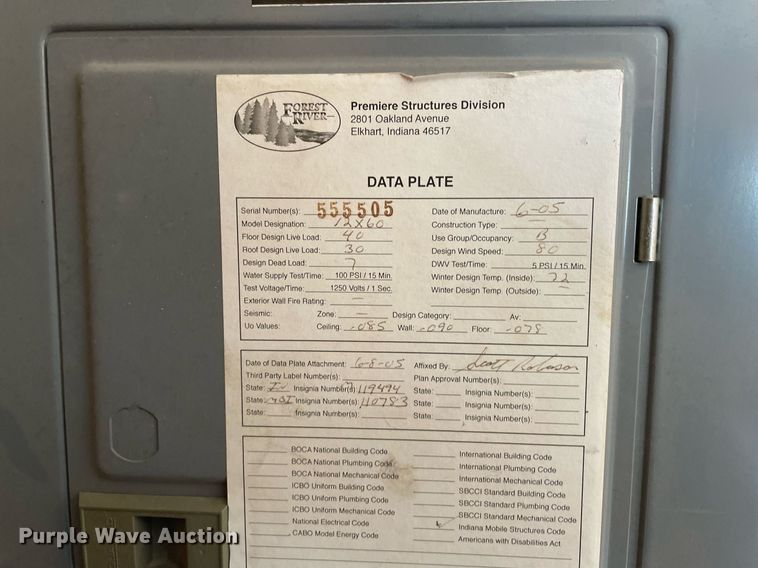 image for item DK7414 2005 Premier Structures Division  jobsite trailer