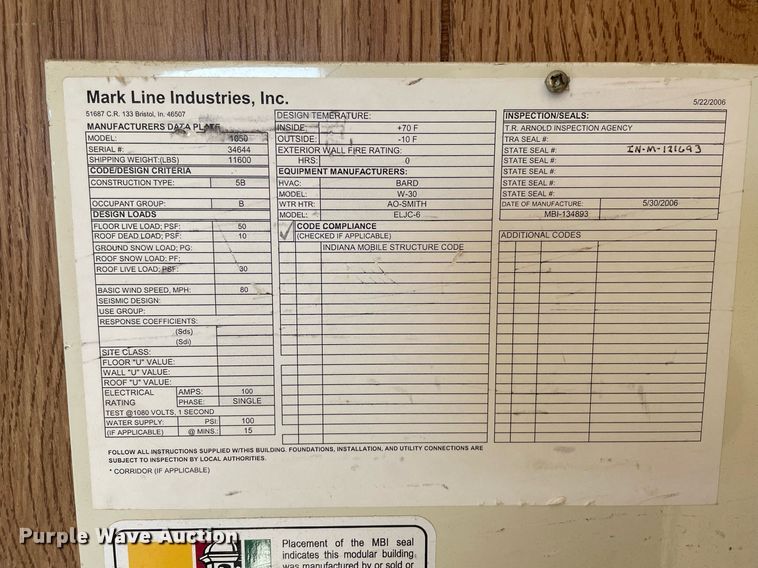 image for item DK7415 2006 Mark Line Industries 1050  jobsite trailer
