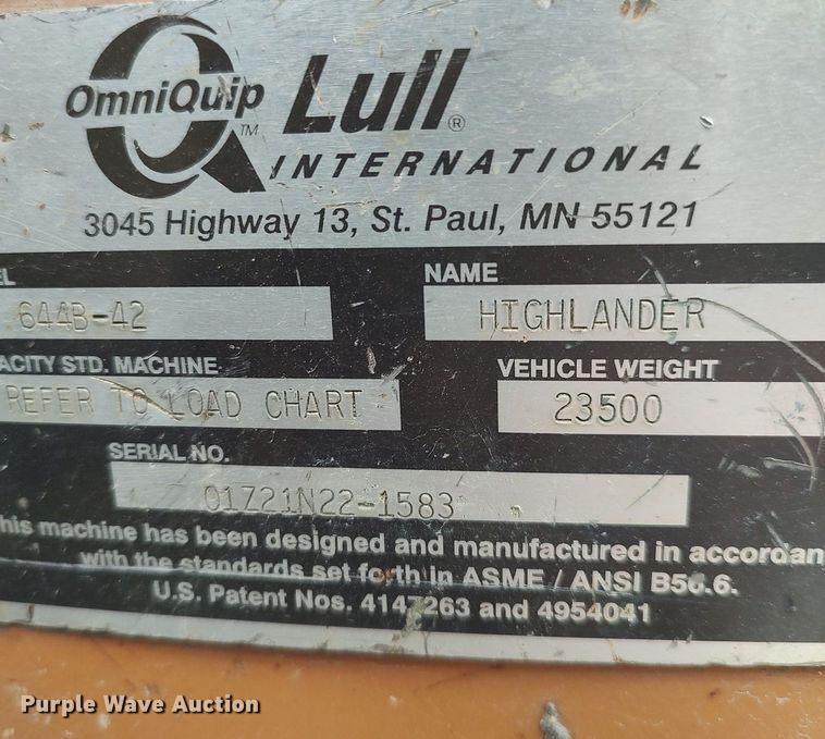 image for item DO3846 2001 Lull 644B-42  telehandler