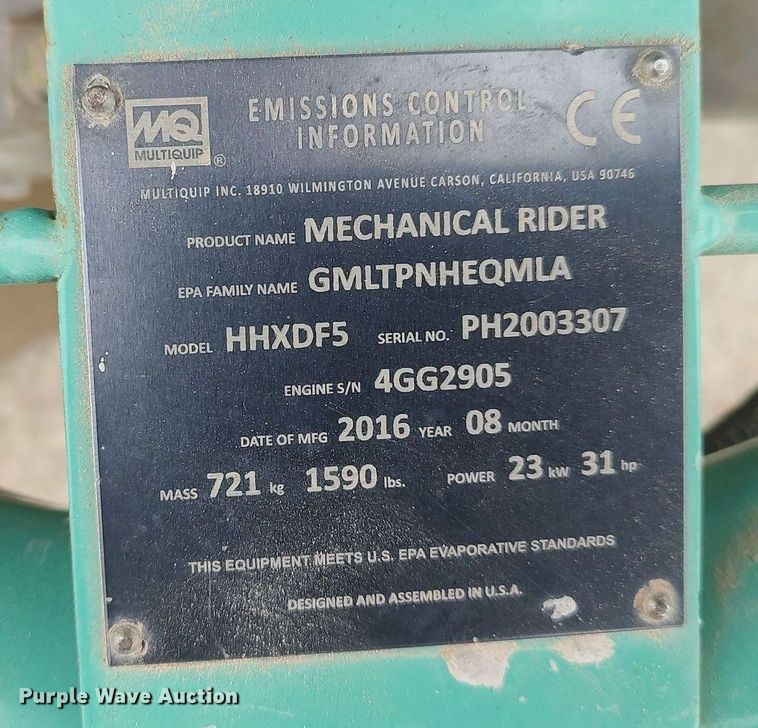 image for item DQ0408 2016 Whiteman HHX  power trowel