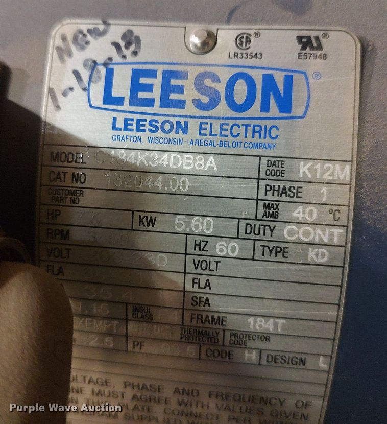 image for item DQ0478 Speedaire 5X639A  air compressor