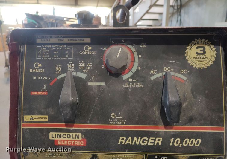 image for item DQ0480 Lincoln Ranger 10,000  welder