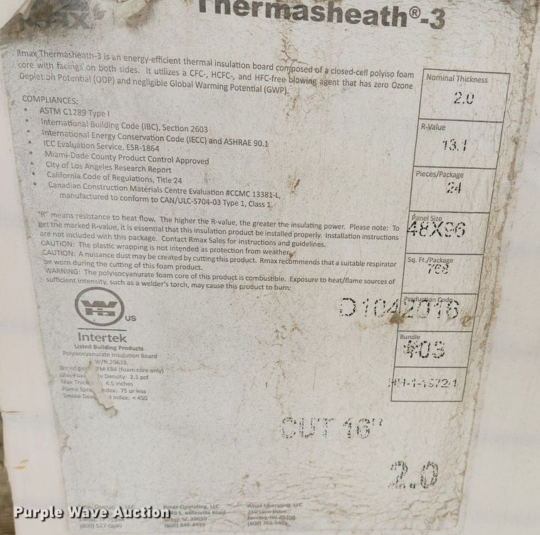 image for item EA9458 (3) pallets of foam insulation