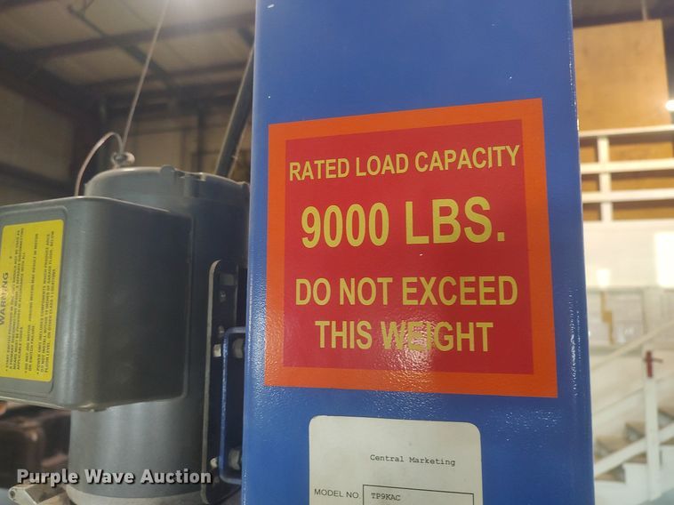 image for item LG9682 Central Marketing TP9KAC  two post automotive lift