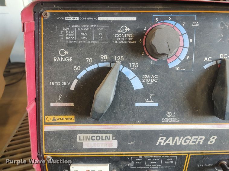 image for item LG9690 Lincoln Ranger 8  welder/generator