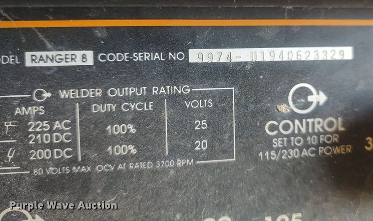 image for item LG9690 Lincoln Ranger 8  welder/generator