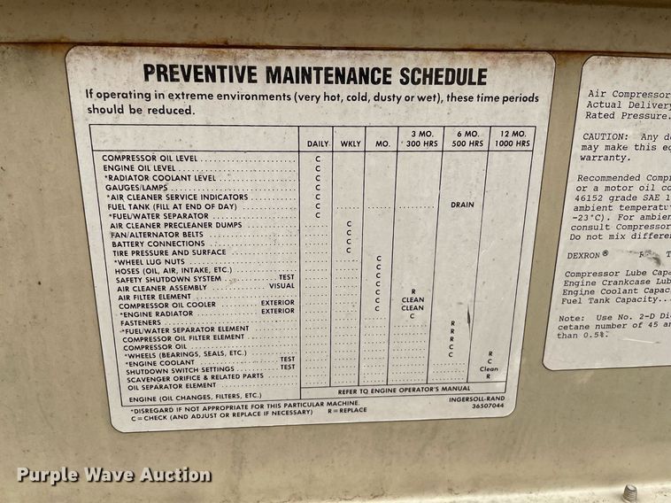 image for item MP9236 Ingersoll Rand P185BWJD  air compressor