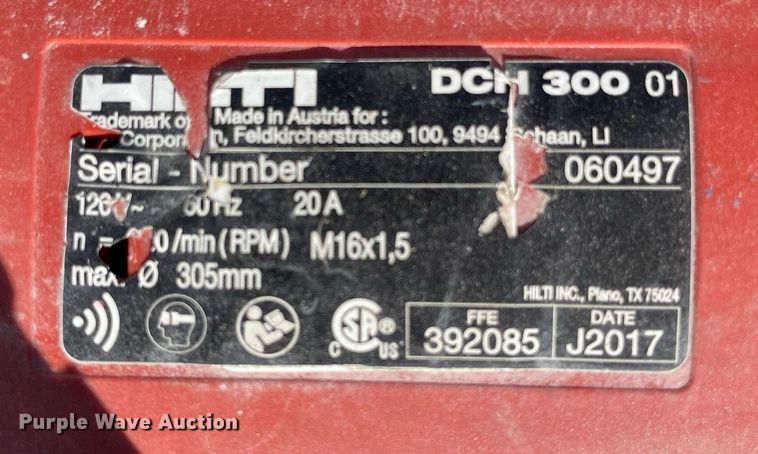 image for item MY9194 Hilti DCH-EX 300  concrete Saw