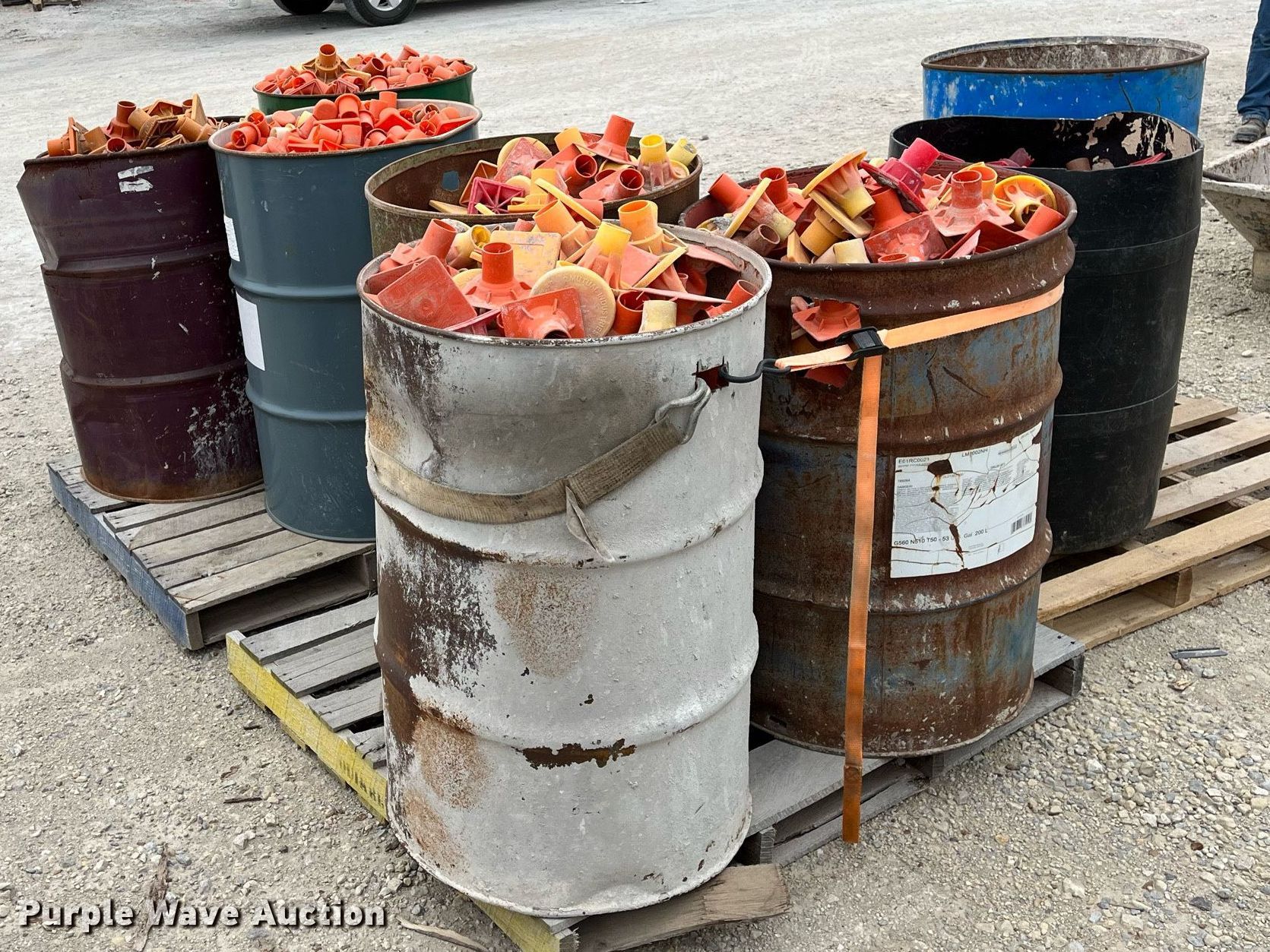 (8) barrels of rebar caps in Wichita, KS Item MY9110 sold Purple Wave