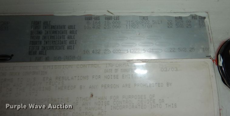 image for item DK1731 2004 Sterling L9500  flatbed truck