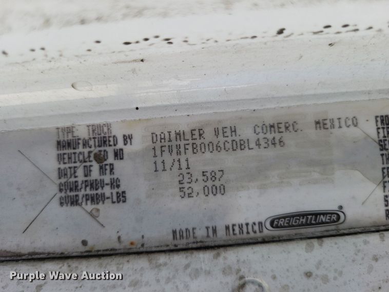 image for item DO3635 2012 Freightliner Coronado  glider kit semi truck