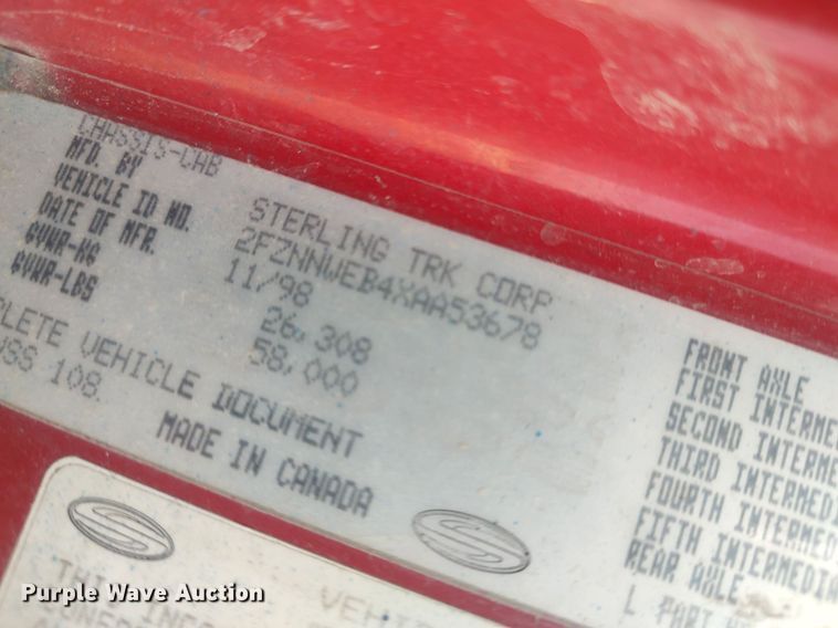 image for item DQ0466 1998  Sterling  dump truck