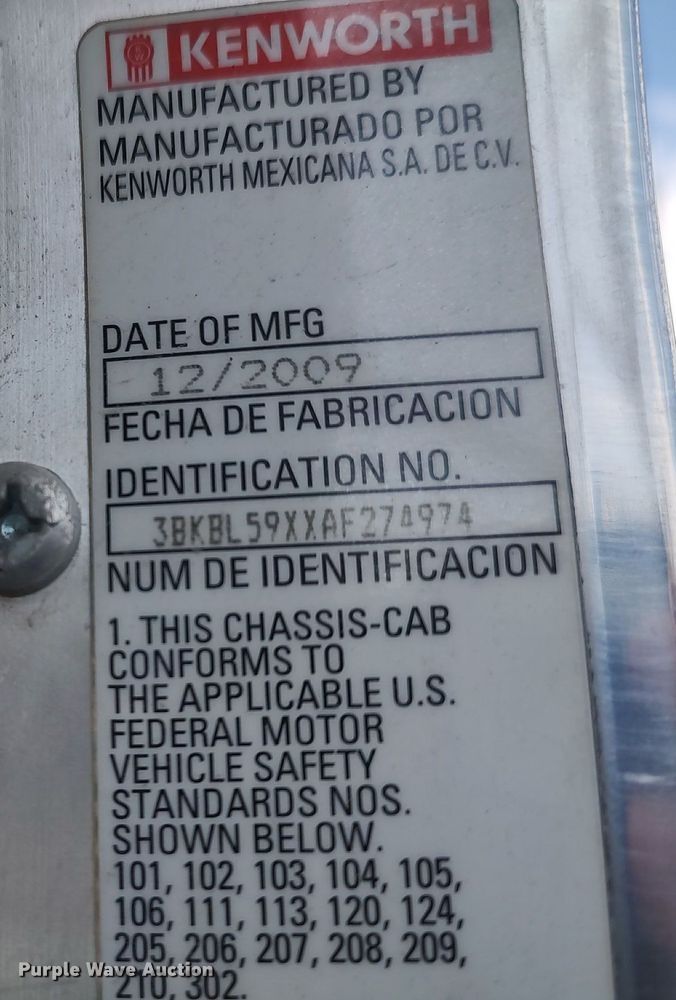 image for item DQ0500 2010 Kenworth T470  winch truck