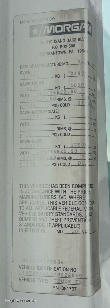 image for item DQ4093 2007 International 4300  box truck