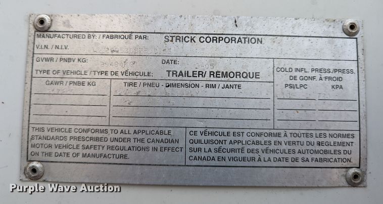 image for item DR6857 2006 Strick  dry van trailer