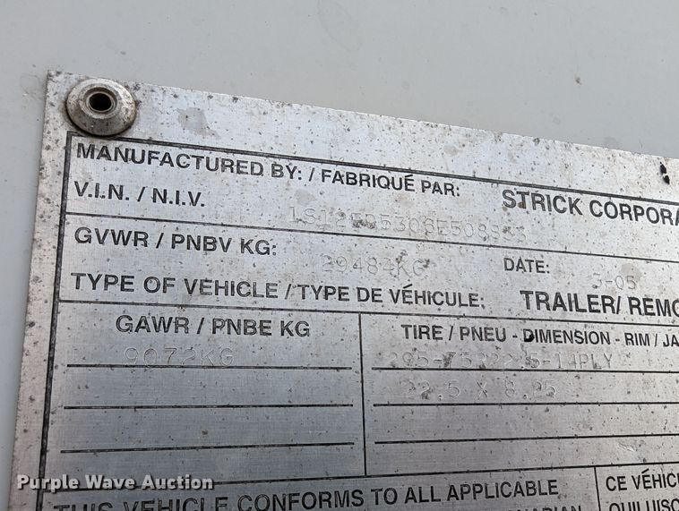 image for item DR6857 2006 Strick  dry van trailer