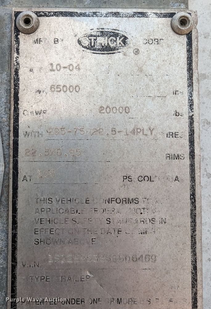 image for item DR6858 2005 Strick  dry van trailer