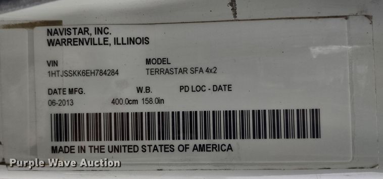 image for item DR8270 2014 International TerraStar  truck cab and chassis