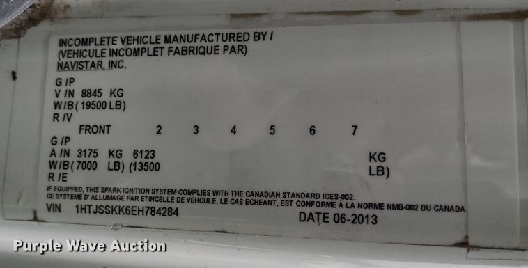 image for item DR8270 2014 International TerraStar  truck cab and chassis