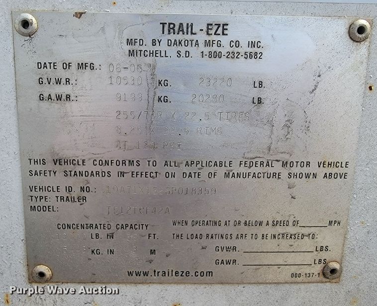 image for item JL9316 2006 Trail-Eze  tilt deck equipment trailer