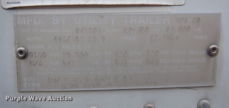 image for item KU9901 2006 Utility  refrigerated van trailer