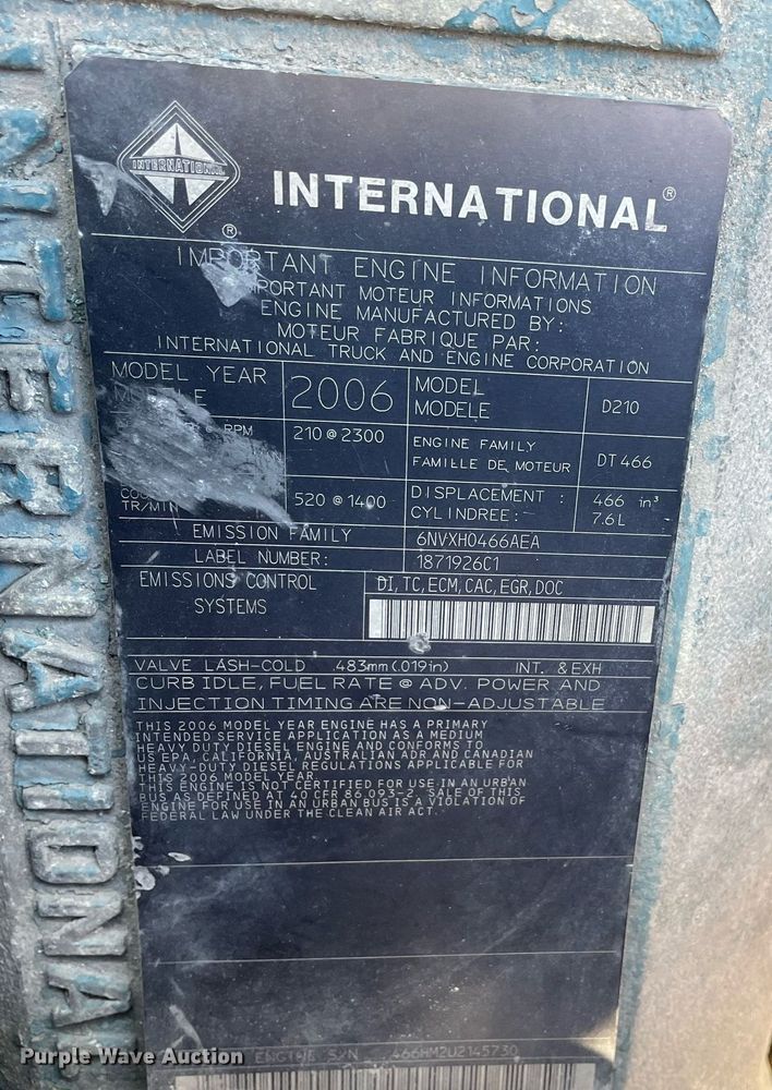 image for item LJ9542 2007 International 4300  flatbed truck