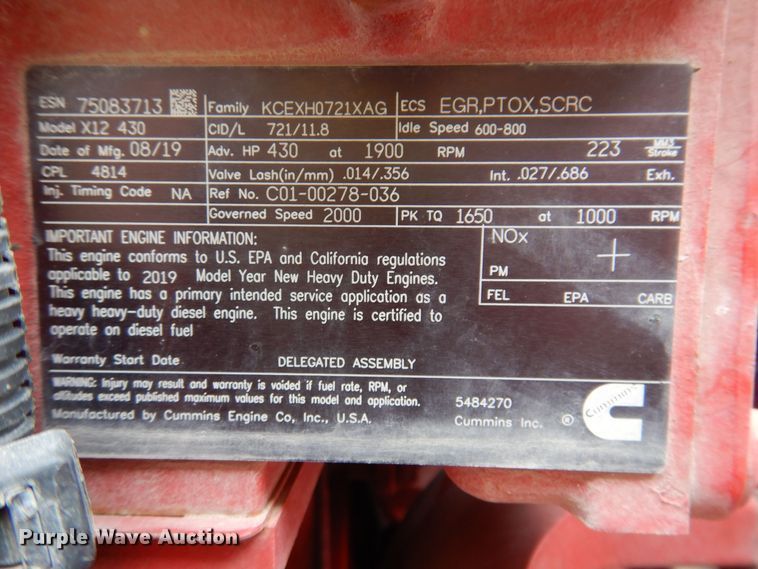 image for item MO9598 2020 Western Star 4700SB  semi truck