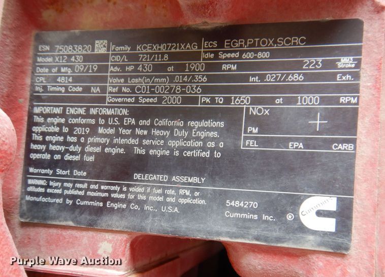 image for item MO9600 2020 Western Star 4700SB  semi truck