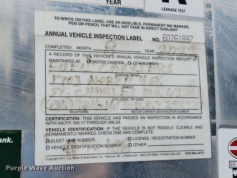 image for item MW9615 2007 LBT TAG-HA2-ESF9500X4DB  tank trailer