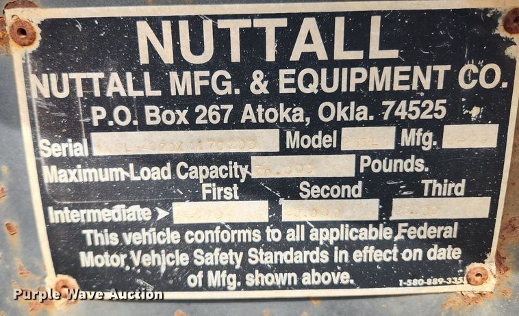 image for item MW9631 1999 Nuttal 235LB  drop deck equipment trailer