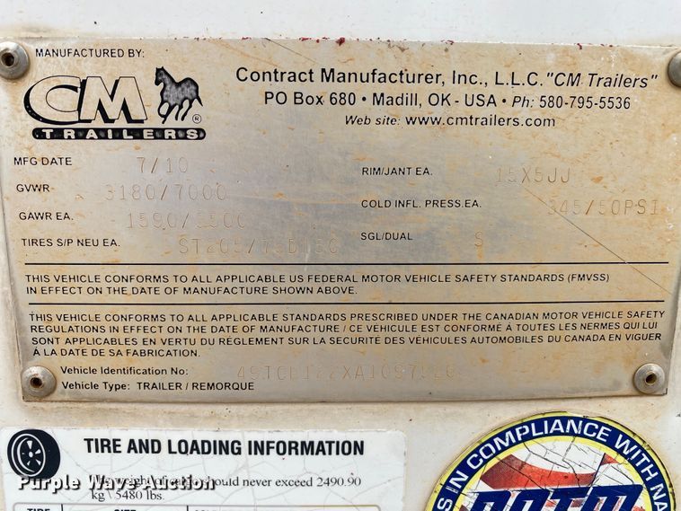 image for item DL7029 2010 CM  enclosed cargo trailer