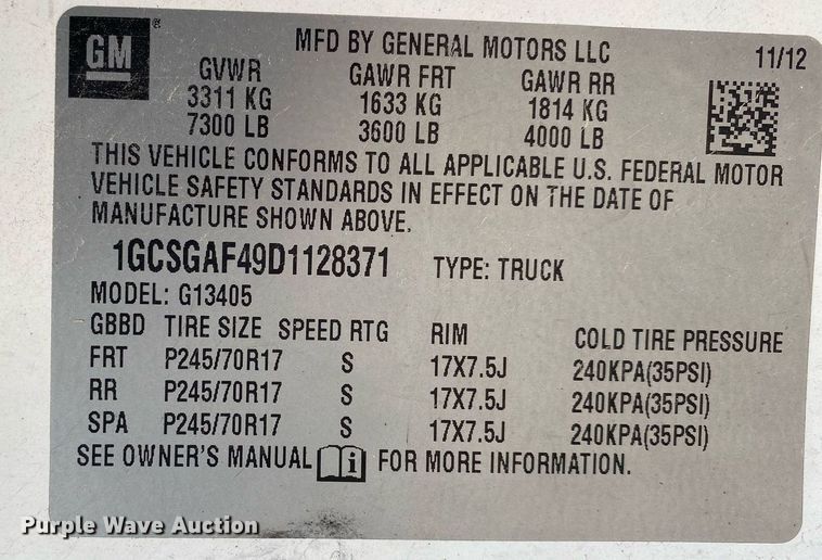 image for item DL7137 2013 Chevrolet Express 1500  van