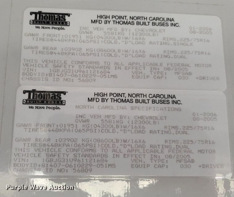 image for item DQ0534 2006 Chevrolet Express  school bus