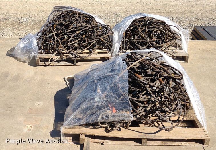 image for item DQ1639 (3) pallets of cable slings