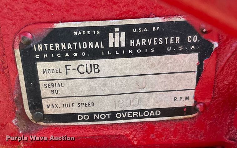 image for item DR5192 International Harvester Farmall Cub  tractor