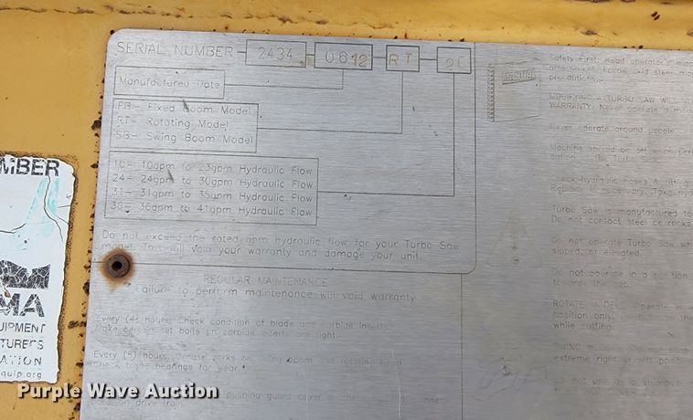 image for item HP9701 2012 Turbosaw  skid steer tree saw