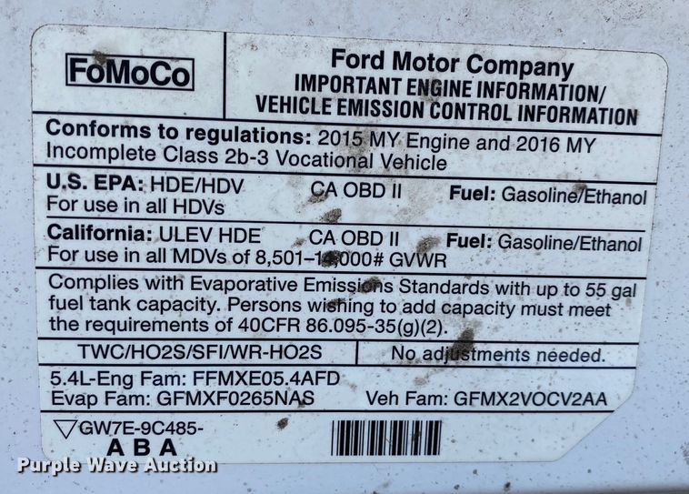 image for item KB9499 2016 Ford E350 Super Duty  shuttle bus