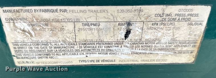 image for item KU9902 2006 Felling  equipment trailer