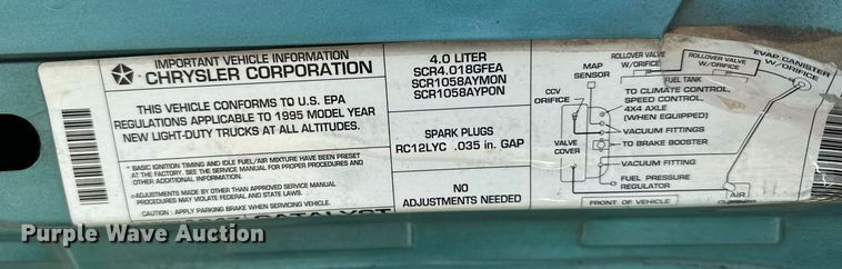 image for item KU9905 1995 Jeep Wrangler  SUV