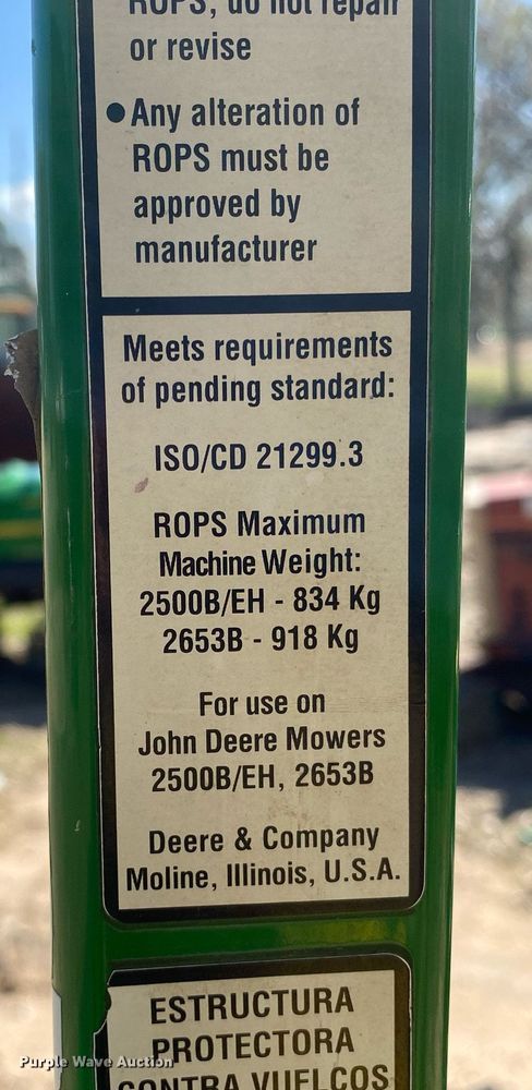 image for item KV9564 John Deere 2500B  reel mower