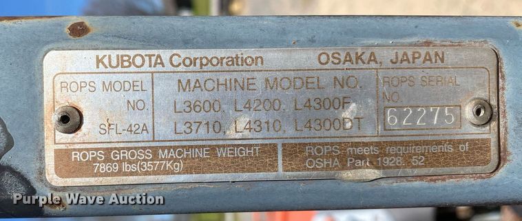 image for item KV9571 Kubota L4310E  tractor